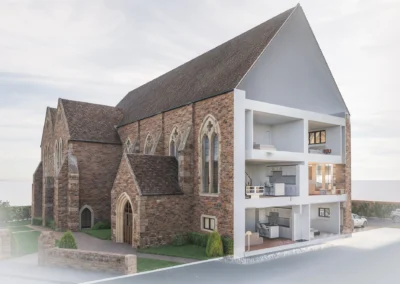 CG Cross Section of St John's church, converted into apartment dwellings