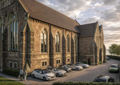 CGI Visualisation of the converted St John's Church into residential dwellings.,St Johns,Church,Coleford