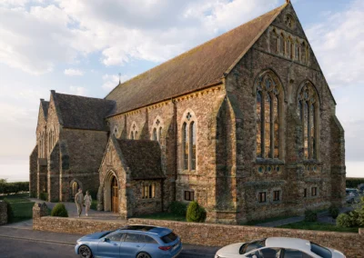 CG Cross Section of St John's church, converted into apartment dwellings
